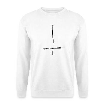 Cross - Unisex Pullover - Weiß - Vorne - Alina (178cm) & Michal (187cm)