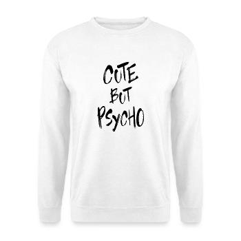 Cute But Psycho - Unisex Pullover - Weiß - Vorne - Alina (178cm) & Michal (187cm)