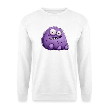 lila Monster (lustig) - Unisex Pullover - Weiß - Vorne - Alina (178cm) & Michal (187cm)