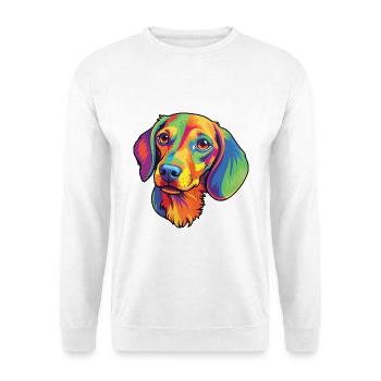 Miniatur Dackel Hunderasse Cartoon Kawaii Illus - Unisex Pullover - Weiß - Vorne - Alina (178cm) & Michal (187cm)
