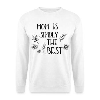 Mom is simply the best - Unisex Pullover - Weiß - Vorne - Alina (178cm) & Michal (187cm)