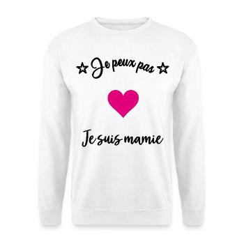 ICH KANN NICHT, ICH BIN OMA - Unisex Pullover - Weiß - Vorne - Alina (178cm) & Michal (187cm)