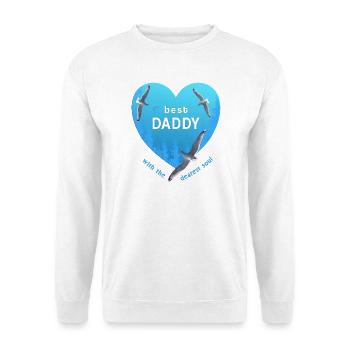 best daddy - Unisex Pullover - Weiß - Vorne - Alina (178cm) & Michal (187cm)
