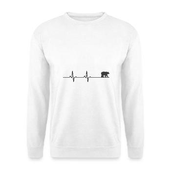 Bärenherzschlag - Unisex Pullover - Weiß - Vorne - Alina (178cm) & Michal (187cm)