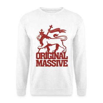 Original Massives Rot - Unisex Pullover - Weiß - Vorne - Alina (178cm) & Michal (187cm)
