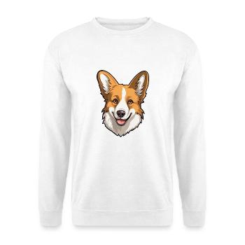 Norwegischer Lundehund Hunderasse Cartoon Kawaii Illus - Unisex Pullover - Weiß - Vorne - Alina (178cm) & Michal (187cm)