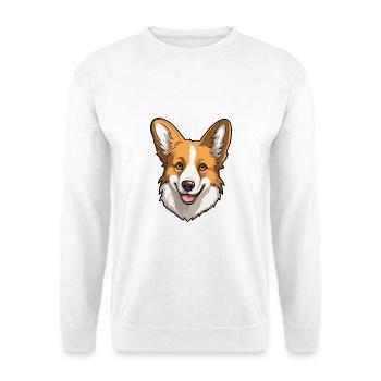 Norwegischer Lundehund Hunderasse Cartoon Kawaii Illus - Unisex Pullover - Weiß - Vorne - Alina (178cm) & Michal (187cm)
