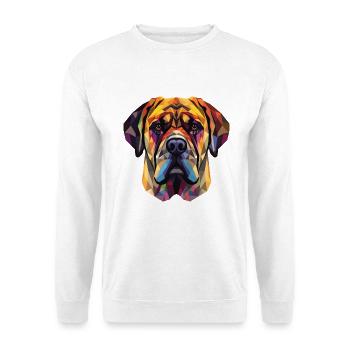 Englische Doggen-Hunderasse Aquarell-Illustration - Unisex Pullover - Weiß - Vorne - Alina (178cm) & Michal (187cm)