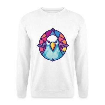 Taube Buntes Aquarell Tier Haustier Illustration - Unisex Pullover - Weiß - Vorne - Alina (178cm) & Michal (187cm)