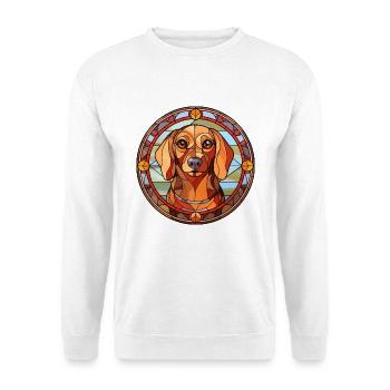 Stichelhaar Hunderasse Buntes Glas Buntes Wasser - Unisex Pullover - Weiß - Vorne - Alina (178cm) & Michal (187cm)