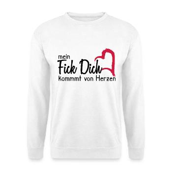 Mein Fick dich kommt von Herzen - Unisex Pullover - Weiß - Vorne - Alina (178cm) & Michal (187cm)