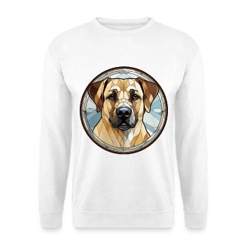 Anatolischer Schäferhund Rasse Aquarellglas - Unisex Pullover - Weiß - Vorne - Alina (178cm) & Michal (187cm)
