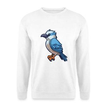 Jay Cartoon Kawaii Aquarellillustration - Unisex Pullover - Weiß - Vorne - Alina (178cm) & Michal (187cm)