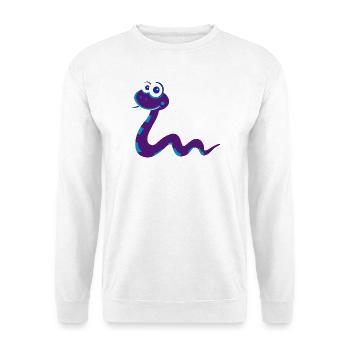 Schlange - Unisex Pullover - Weiß - Vorne - Alina (178cm) & Michal (187cm)