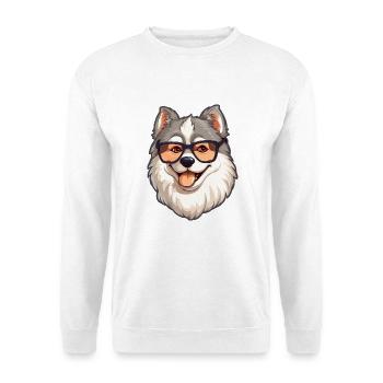 Alaska Malamute Hunderasse Aquarell Karikatur Kawa - Unisex Pullover - Weiß - Vorne - Alina (178cm) & Michal (187cm)