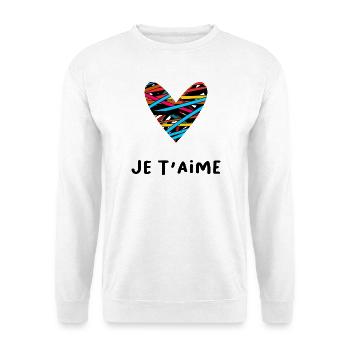 ICH HABE GERADE GEHEIRATET. Junggesellinnenabschied. VALENTINSTAG. PAAR - Unisex Pullover - Weiß - Vorne - Alina (178cm) & Michal (187cm)