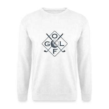 Golf Spieler Golf-Spielen Golfschläger Geschenk - Unisex Pullover - Weiß - Vorne - Alina (178cm) & Michal (187cm)