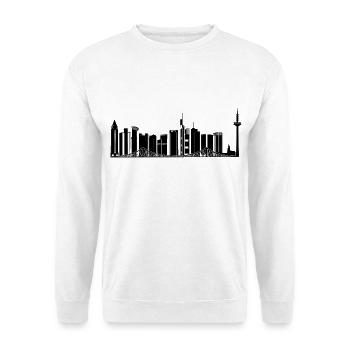 FFM - Frankfurt Skyline - Unisex Pullover - Weiß - Vorne - Alina (178cm) & Michal (187cm)