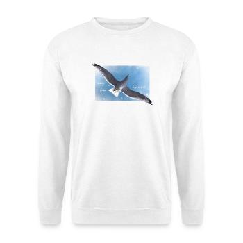 frei sein Freiheit - Unisex Pullover - Weiß - Vorne - Alina (178cm) & Michal (187cm)