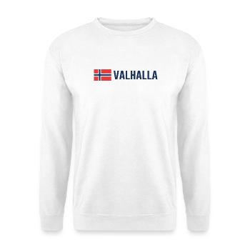 walhalla Wikinger Norwegen Odin - Unisex Pullover - Weiß - Vorne - Alina (178cm) & Michal (187cm)