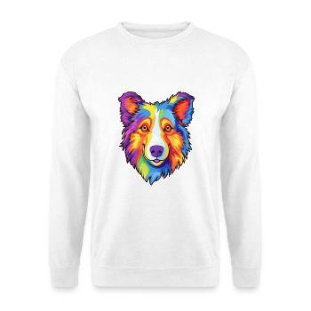 Scotch Collie Hunderasse Cartoon Kawaii Illustratio - Unisex Pullover - Weiß - Vorne - Alina (178cm) & Michal (187cm)