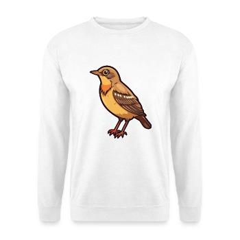 Drossel Cartoon Kawaii Aquarell Illustration - Unisex Pullover - Weiß - Vorne - Alina (178cm) & Michal (187cm)