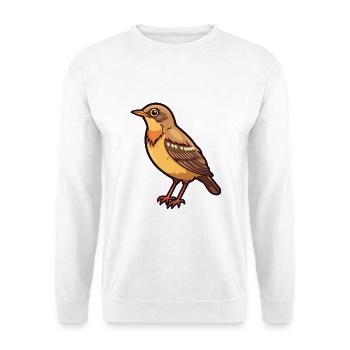 Drossel Cartoon Kawaii Aquarell Illustration - Unisex Pullover - Weiß - Vorne - Alina (178cm) & Michal (187cm)