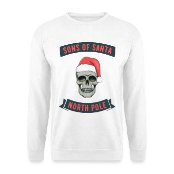 SONS OF SANTA NORTH POLE - Unisex Pullover - Weiß - Vorne - Alina (178cm) & Michal (187cm)