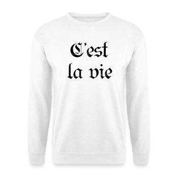 C'est La Vie - Unisex Pullover - Weiß - Vorne - Alina (178cm) & Michal (187cm)