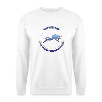 Underwater is Life - Unisex Pullover - Weiß - Vorne - Alina (178cm) & Michal (187cm)