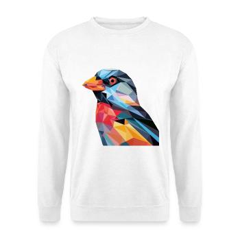 Fink Buntes Aquarell Tier Haustier Illustration - Unisex Pullover - Weiß - Vorne - Alina (178cm) & Michal (187cm)