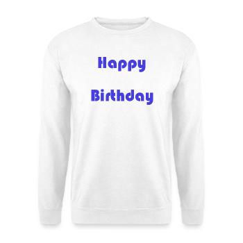 ALLES GUTE ZUM GEBURTSTAG. ALLES GUTE ZUM GEBURTSTAG. JAHRESTAG. - Unisex Pullover - Weiß - Vorne - Alina (178cm) & Michal (187cm)