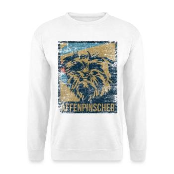 Munterer Affenpinscher Züchter - Unisex Pullover - Weiß - Vorne - Alina (178cm) & Michal (187cm)