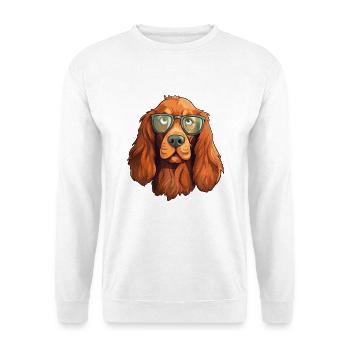 Irischer Setter Hund Rasse Aquarell Karikatur Kawaii G - Unisex Pullover - Weiß - Vorne - Alina (178cm) & Michal (187cm)
