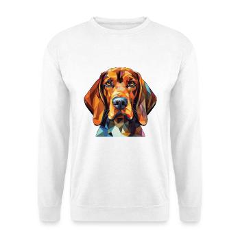 Amerikanisch Englisch Coonhound Hunderasse Aquarell - Unisex Pullover - Weiß - Vorne - Alina (178cm) & Michal (187cm)