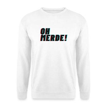 oh merde! - Unisex Pullover - Weiß - Vorne - Alina (178cm) & Michal (187cm)