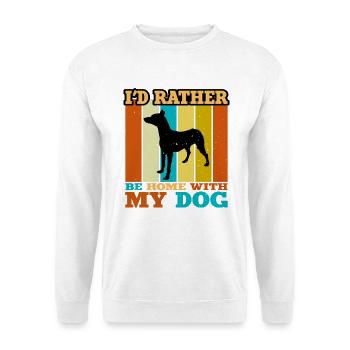 Andalusischer Jagdhund Hund Liebhaber Silhouette Retro Sonnenuntergang - Unisex Pullover - Weiß - Vorne - Alina (178cm) & Michal (187cm)