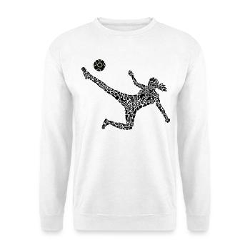 Fußball Spielerin Frauen Fußball Fußballspielerin - Unisex Pullover - Weiß - Vorne - Alina (178cm) & Michal (187cm)