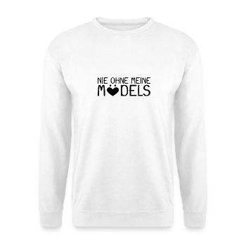 Nie ohne meine Mädels - Unisex Pullover - Weiß - Vorne - Alina (178cm) & Michal (187cm)