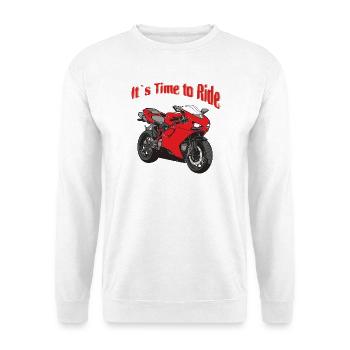 Time to Ride - Unisex Pullover - Weiß - Vorne - Alina (178cm) & Michal (187cm)