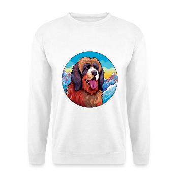 Tibetischer Mastiff Hunderasse Cartoon Kawaii Watercolo - Unisex Pullover - Weiß - Vorne - Alina (178cm) & Michal (187cm)