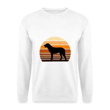 Cao De Castro Laboreiro Hund Silhouette Retro Sonne - Unisex Pullover - Weiß - Vorne - Alina (178cm) & Michal (187cm)