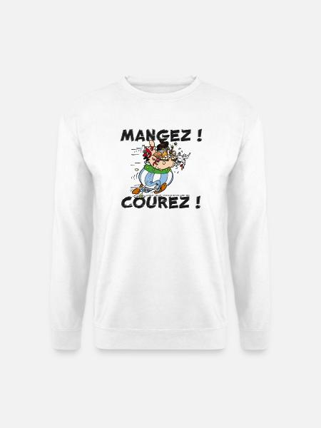 Obelix – Iss! Lauf! - Unisex Pullover - Weiß