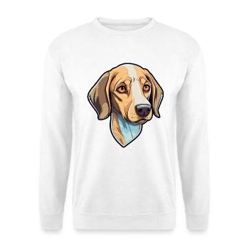 Braque Saint Germain Hunderasse Cartoon Kawaii Illu - Unisex Pullover - Weiß - Vorne - Alina (178cm) & Michal (187cm)