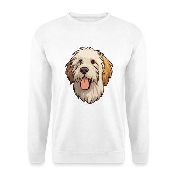 Pyrenäen-Schäferhund Hunderasse Cartoon Kawaii Illustration - Unisex Pullover - Weiß - Vorne - Alina (178cm) & Michal (187cm)
