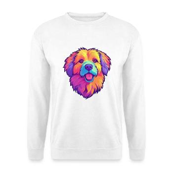 Pyrenäen-Schäferhund Hunderasse Cartoon Kawaii Illustration - Unisex Pullover - Weiß - Vorne - Alina (178cm) & Michal (187cm)
