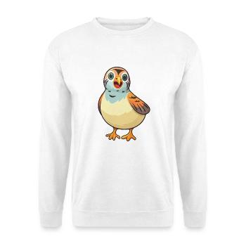 Rebhuhn-Karikatur-Kawaii-Aquarellillustration - Unisex Pullover - Weiß - Vorne - Alina (178cm) & Michal (187cm)