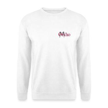 Hüfte Ortho hip hanche Implantat - Unisex Pullover - Weiß - Vorne - Alina (178cm) & Michal (187cm)