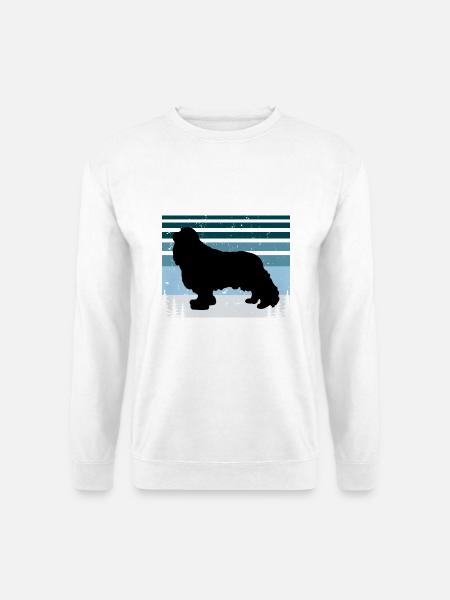 Cavalier King Charles Spaniel Hund Silhouette - Unisex Pullover - Weiß