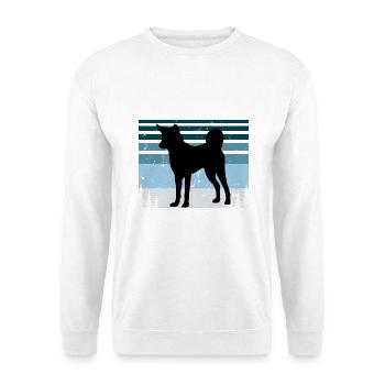 Indischer Paria Hundeliebhaber Silhouette Vintage Sonnenuntergang - Unisex Pullover - Weiß - Vorne - Alina (178cm) & Michal (187cm)
